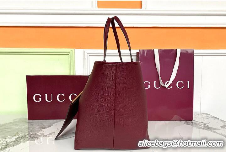 Grade Discount Gucci Totissima Reversible Leather Tote Bag 866739 Burgundy 2026