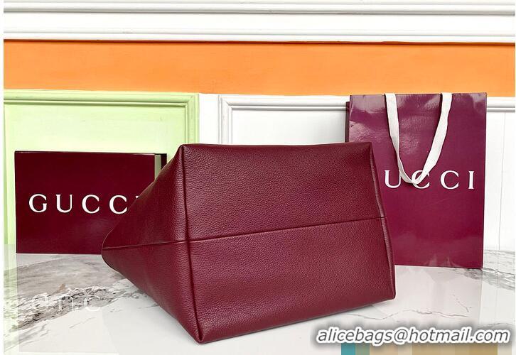 Grade Discount Gucci Totissima Reversible Leather Tote Bag 866739 Burgundy 2026