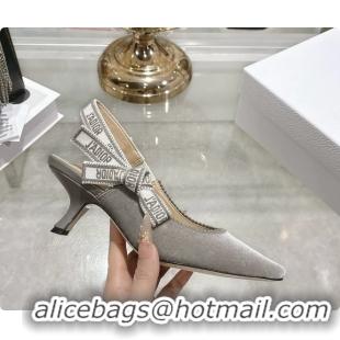 Luxurious Dior Jadior Gray Velvet Slingback Pumps 40MM 6062401