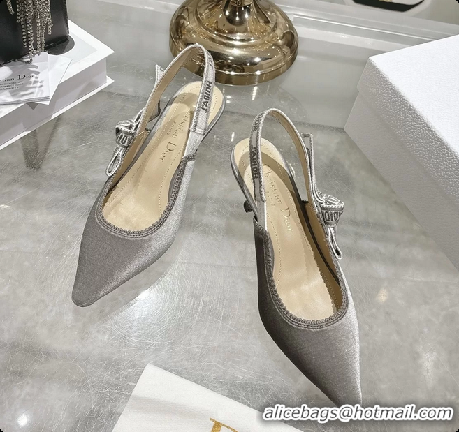 Luxurious Dior Jadior Gray Velvet Slingback Pumps 40MM 6062401