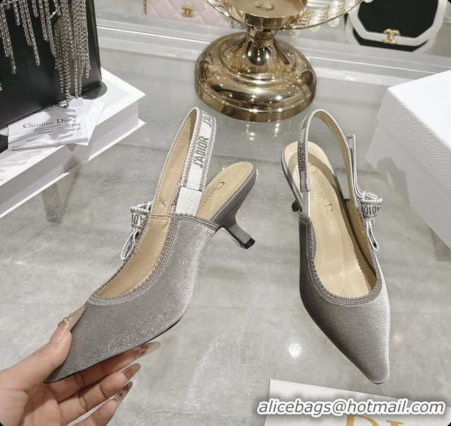 Luxurious Dior Jadior Gray Velvet Slingback Pumps 40MM 6062401