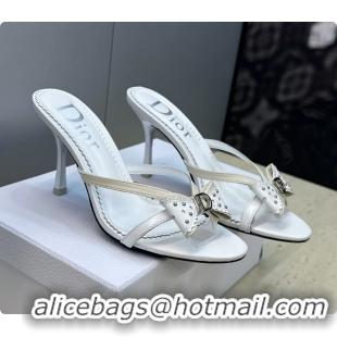 Discount Dior White Leather Bowknot High Heeled 70MM 6062405