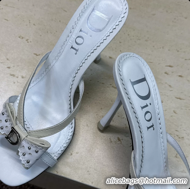 Discount Dior White Leather Bowknot High Heeled 70MM 6062405