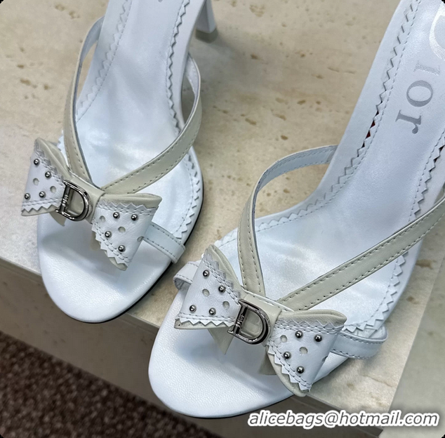 Discount Dior White Leather Bowknot High Heeled 70MM 6062405