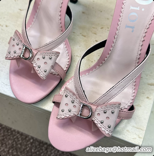 Good Product Dior Pink Leather Bowknot High Heeled 70MM 6062405