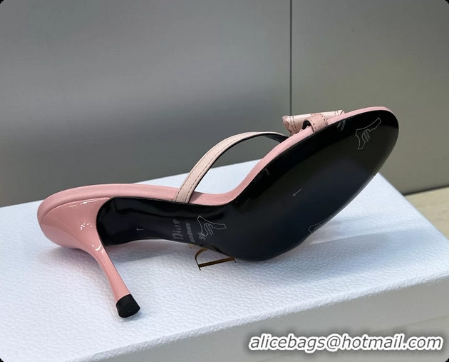Good Product Dior Pink Leather Bowknot High Heeled 70MM 6062405