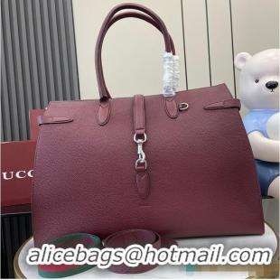 Top Grade Gucci Large Tote Bag With Hook Closure Rouge 739078 Burgundy 2026