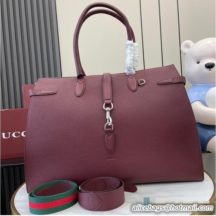 Top Grade Gucci Large Tote Bag With Hook Closure Rouge 739078 Burgundy 2026