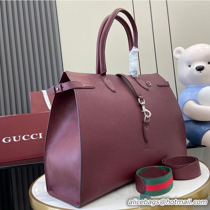 Top Grade Gucci Large Tote Bag With Hook Closure Rouge 739078 Burgundy 2026