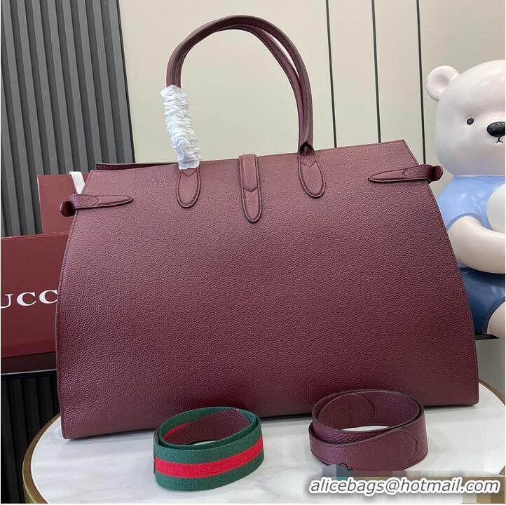 Top Grade Gucci Large Tote Bag With Hook Closure Rouge 739078 Burgundy 2026