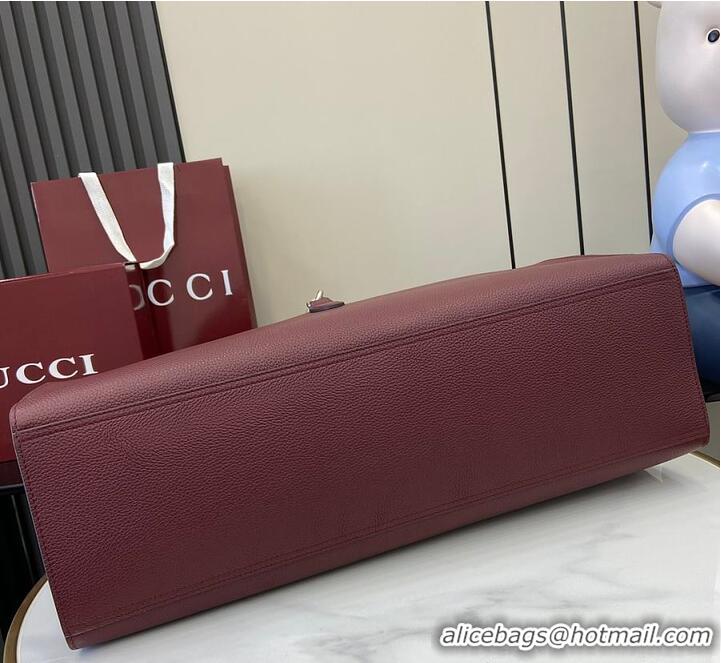 Top Grade Gucci Large Tote Bag With Hook Closure Rouge 739078 Burgundy 2026