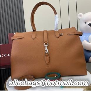Most Popular Gucci Large Tote Bag With Hook Closure Rouge 739078 Brown 2026