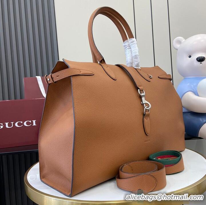 Most Popular Gucci Large Tote Bag With Hook Closure Rouge 739078 Brown 2026