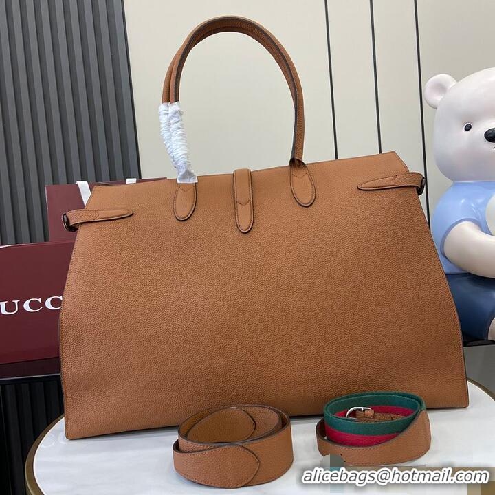 Most Popular Gucci Large Tote Bag With Hook Closure Rouge 739078 Brown 2026