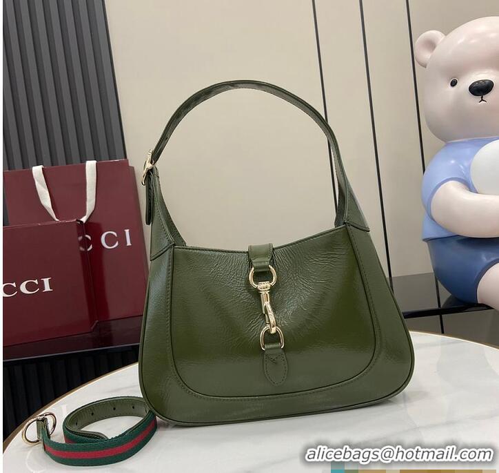 Promotional Gucci Jackie Small Shoulder Bag in Original Leather 782849 Green 2026