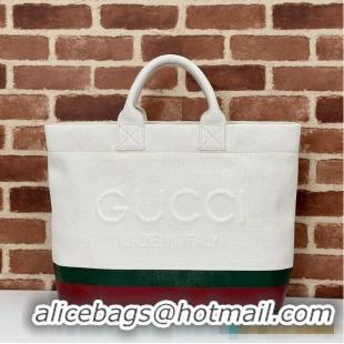 Best Price Gucci Cabas Small Bicolor Cotton Tote 782850 White 2026