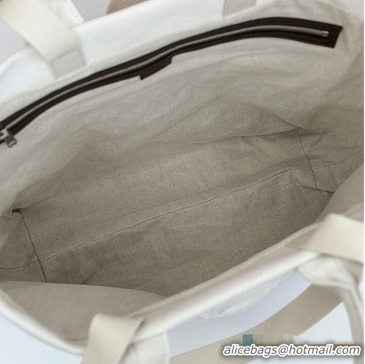 Best Price Gucci Cabas Small Bicolor Cotton Tote 782850 White 2026