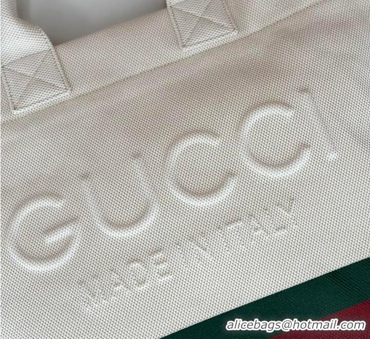 Best Price Gucci Cabas Small Bicolor Cotton Tote 782850 White 2026