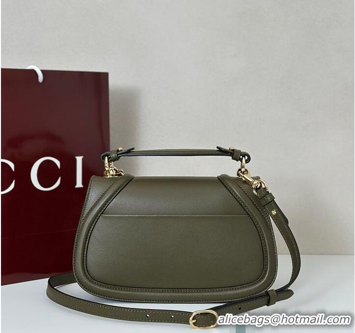 New Design Gucci Blondie Medium Top Handle Bag Leather 815714 Forest Green 2026
