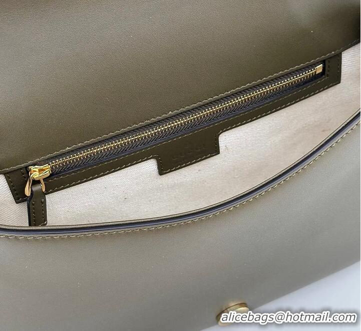 New Design Gucci Blondie Medium Top Handle Bag Leather 815714 Forest Green 2026