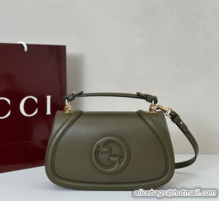 New Design Gucci Blondie Medium Top Handle Bag Leather 815714 Forest Green 2026