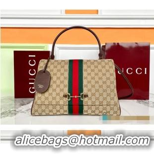 Luxurious Gucci Paparazzo Large Top Handle Bag In GG Canvas 815715 Beige/Brown 2026