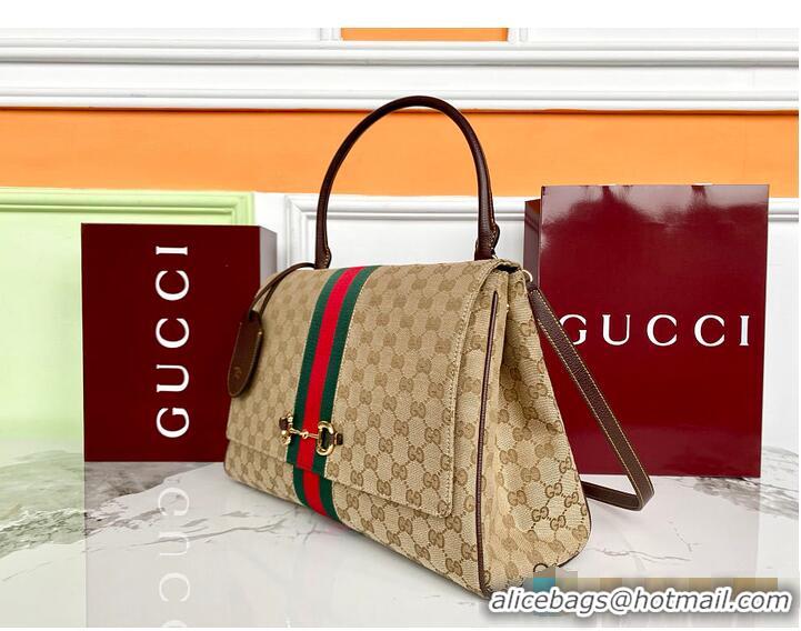 Luxurious Gucci Paparazzo Large Top Handle Bag In GG Canvas 815715 Beige/Brown 2026