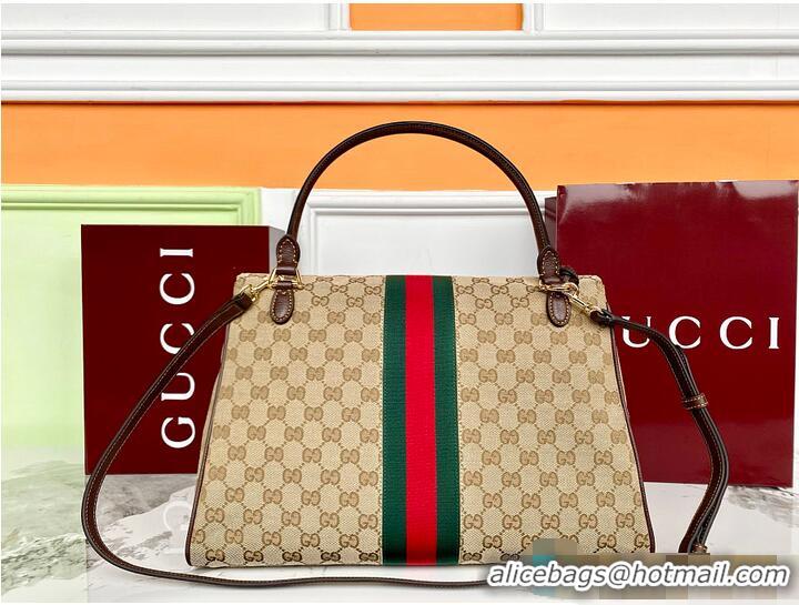 Luxurious Gucci Paparazzo Large Top Handle Bag In GG Canvas 815715 Beige/Brown 2026