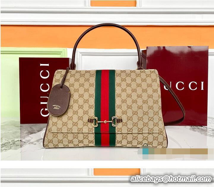 Luxurious Gucci Paparazzo Large Top Handle Bag In GG Canvas 815715 Beige/Brown 2026