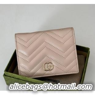 Discount Gucci GG Marmont Mini Wallet in Leather 782851 Pale Pink 2026