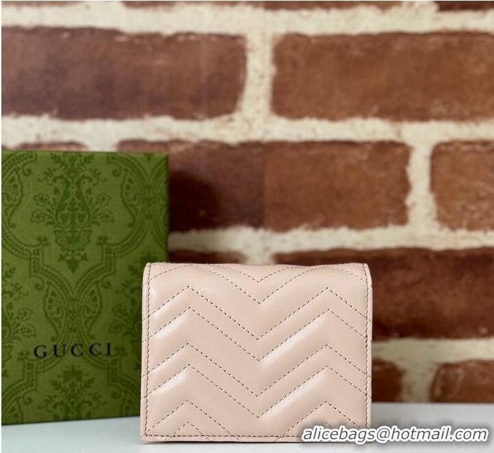 Discount Gucci GG Marmont Mini Wallet in Leather 782851 Pale Pink 2026