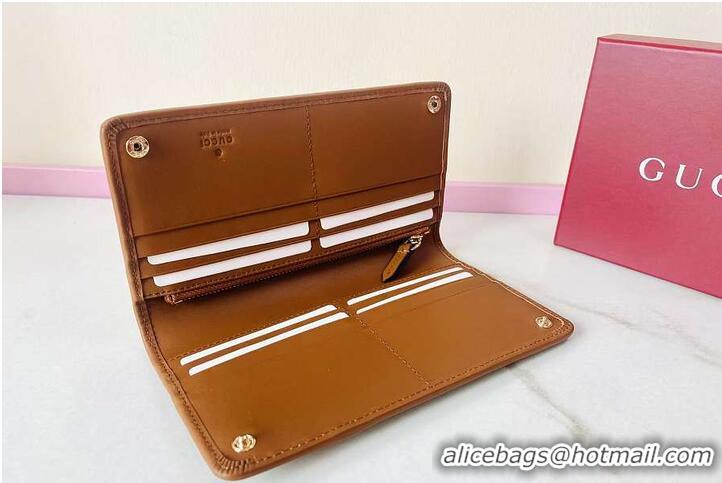 Fashion Discount Gucci GG Emblem Continental Wallet 782852 Caramel 2026