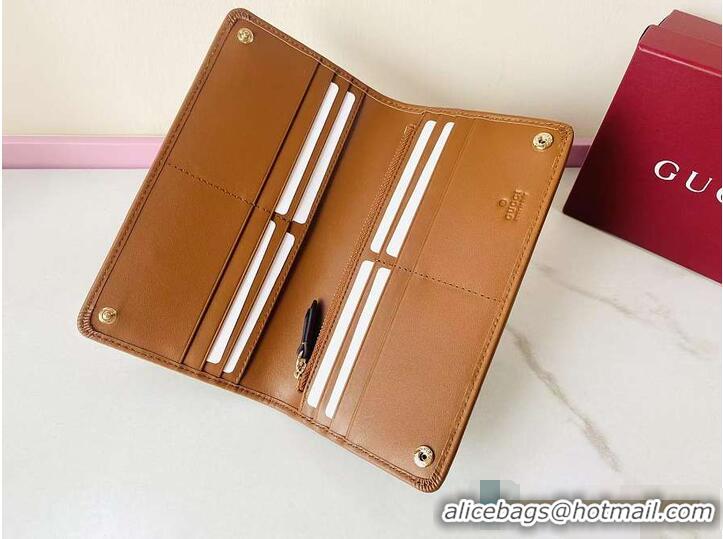 Fashion Discount Gucci GG Emblem Continental Wallet 782852 Caramel 2026