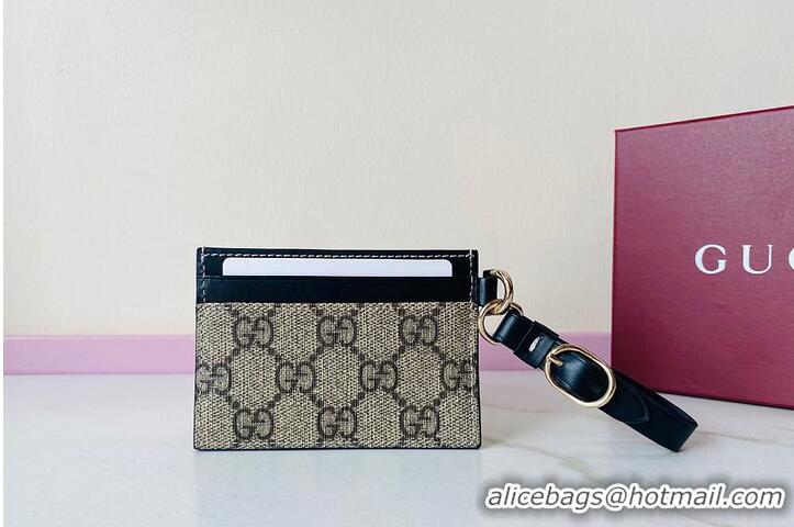 Market Sells Gucci GG Emblem Card Case With Strap 782850 Black 2026