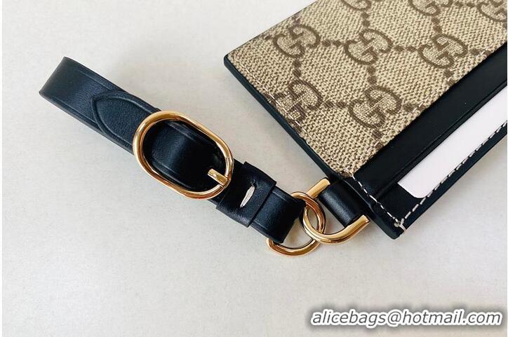 Market Sells Gucci GG Emblem Card Case With Strap 782850 Black 2026