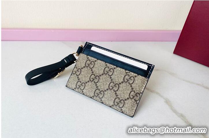 Market Sells Gucci GG Emblem Card Case With Strap 782850 Black 2026