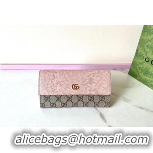Top Grade Gucci GG Supreme Continental Wallet 782852 Pink 2026