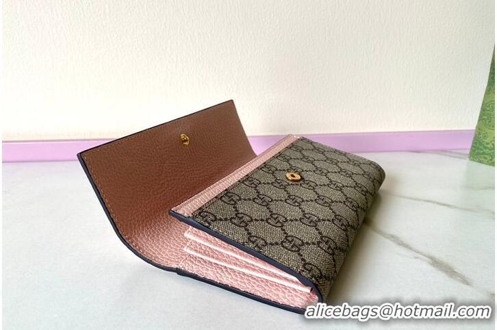 Top Grade Gucci GG Supreme Continental Wallet 782852 Pink 2026