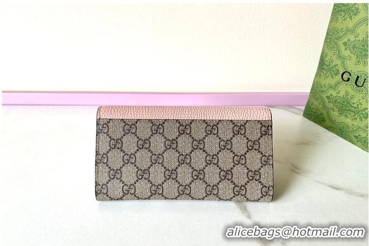 Top Grade Gucci GG Supreme Continental Wallet 782852 Pink 2026