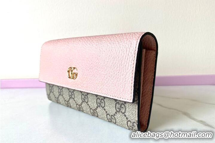 Top Grade Gucci GG Supreme Continental Wallet 782852 Pink 2026