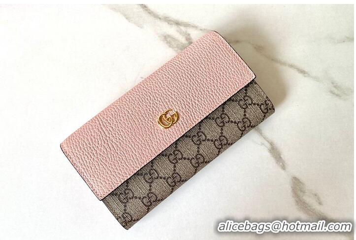Top Grade Gucci GG Supreme Continental Wallet 782852 Pink 2026