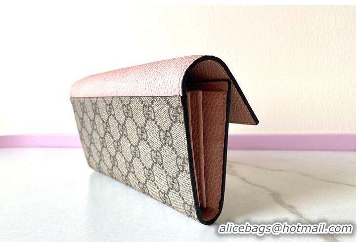 Top Grade Gucci GG Supreme Continental Wallet 782852 Pink 2026