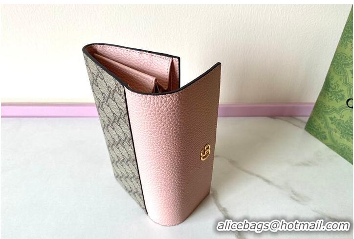 Top Grade Gucci GG Supreme Continental Wallet 782852 Pink 2026