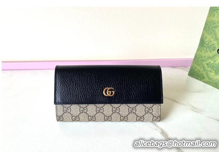 Reasonable Price Gucci GG Supreme Continental Wallet 782852 Black 2026