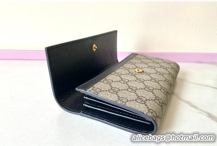 Reasonable Price Gucci GG Supreme Continental Wallet 782852 Black 2026