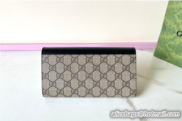 Reasonable Price Gucci GG Supreme Continental Wallet 782852 Black 2026