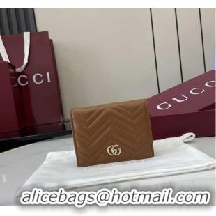 Shop Duplicate Gucci GG Marmont Mini Wallet 828149 Tan 2026