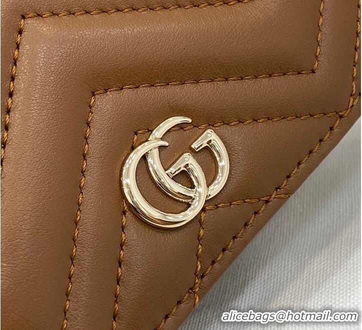 Shop Duplicate Gucci GG Marmont Mini Wallet 828149 Tan 2026