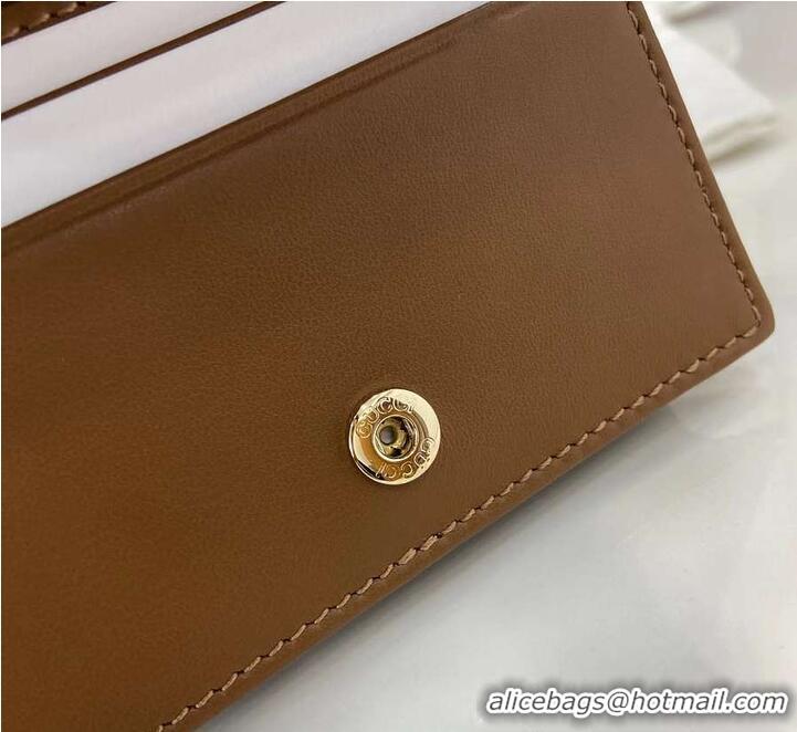Shop Duplicate Gucci GG Marmont Mini Wallet 828149 Tan 2026