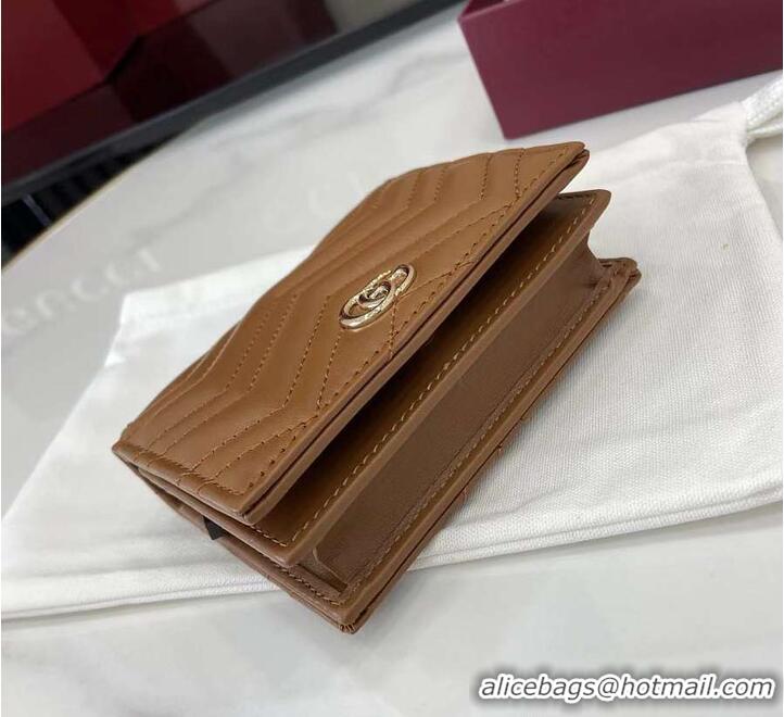 Shop Duplicate Gucci GG Marmont Mini Wallet 828149 Tan 2026